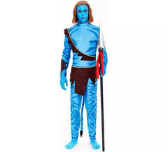 Fato de guerreiro tribal azul para homem