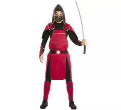 Fato de guerreiro samurai vermelho para homens