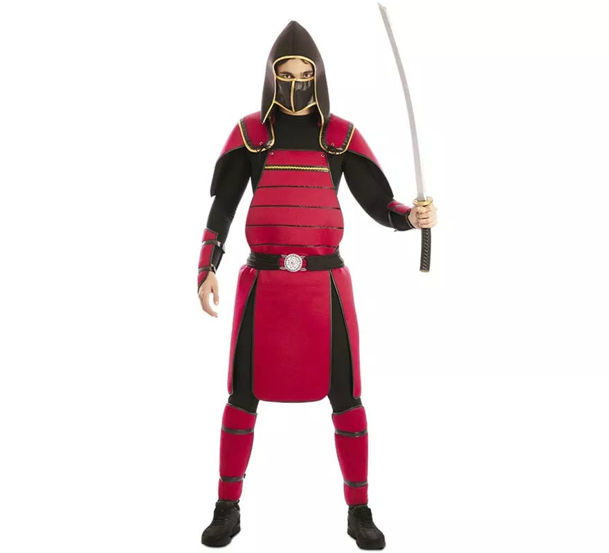 Translation missing: pt-PT.Disfraz de Guerro Samurái rojo para hombre
