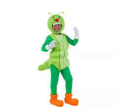 Fato de verme verde para crianças