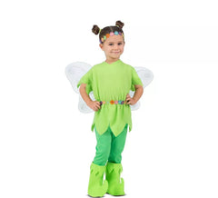 Fato de fada floral com asas e cocar para menina