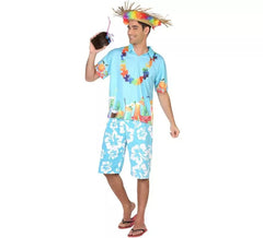 Fato havaiano azul para homem