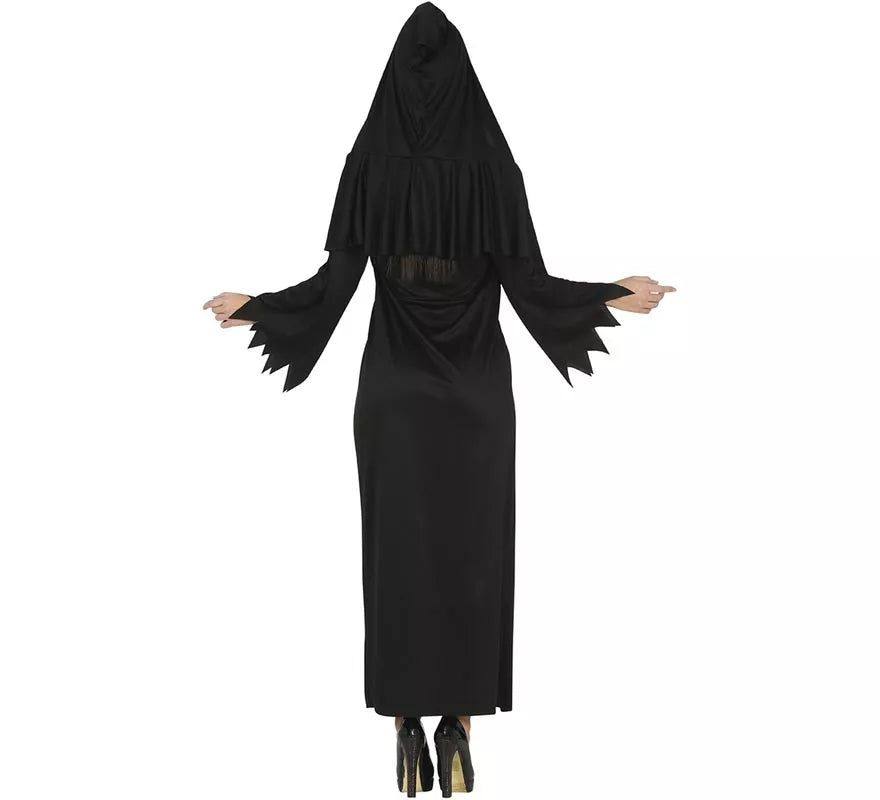Translation missing: pt-PT.Disfraz de Hechicera Satánica Negra con capucha para mujer