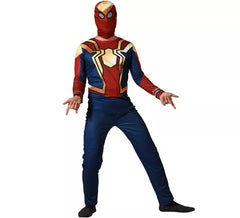 Fato de herói aracnídeo vermelho e azul para homem