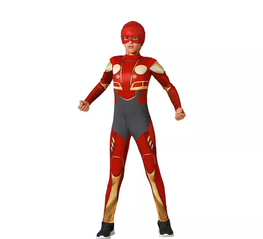 Disfraz de Héroe Robot rojo para niño