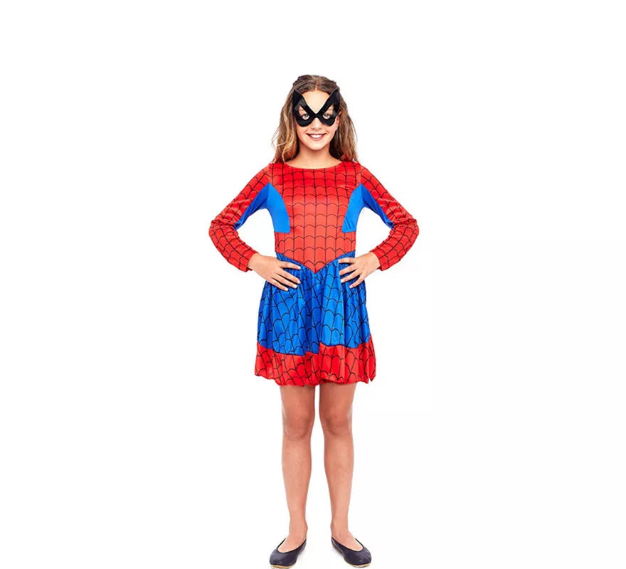 Translation missing: pt-PT.Disfraz de Heroína Arácnida Azul y Rojo para niña