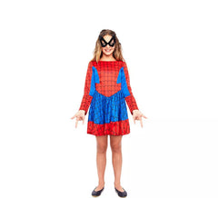 Fato de Heroína Aranha Azul e Vermelha para Menina