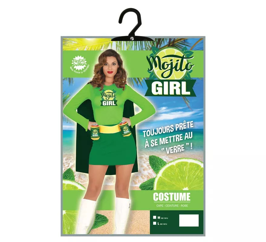 Translation missing: pt-PT.Disfraz de Heroína Mojito con capa para mujer