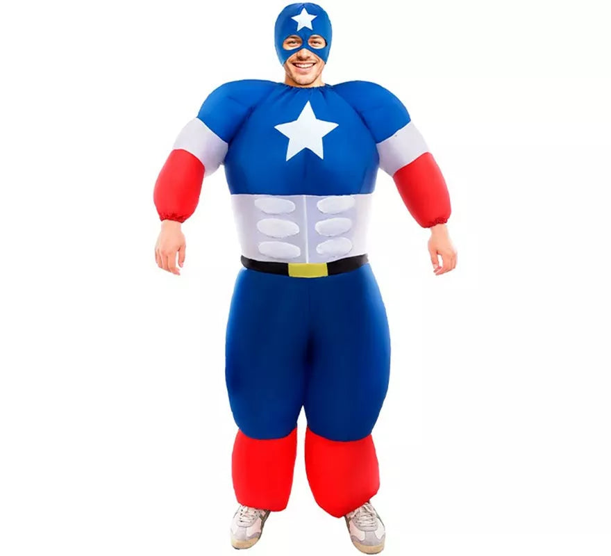 Translation missing: pt-PT.Disfraz de Hinchable Star Héroe Americano para adulto