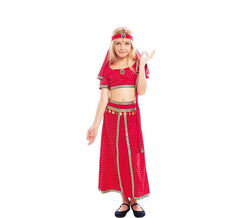 Fato de Bollywood Indiano Fúcsia para menina
