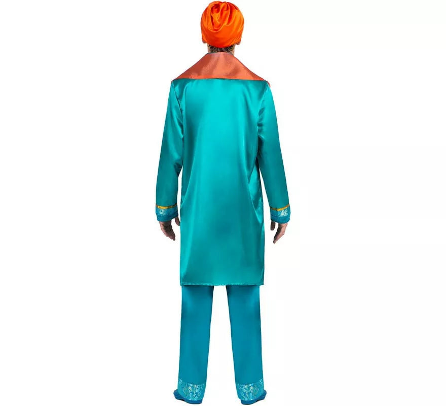 Translation missing: pt-PT.Disfraz de Hindú Elegante azul y naranja para hombre
