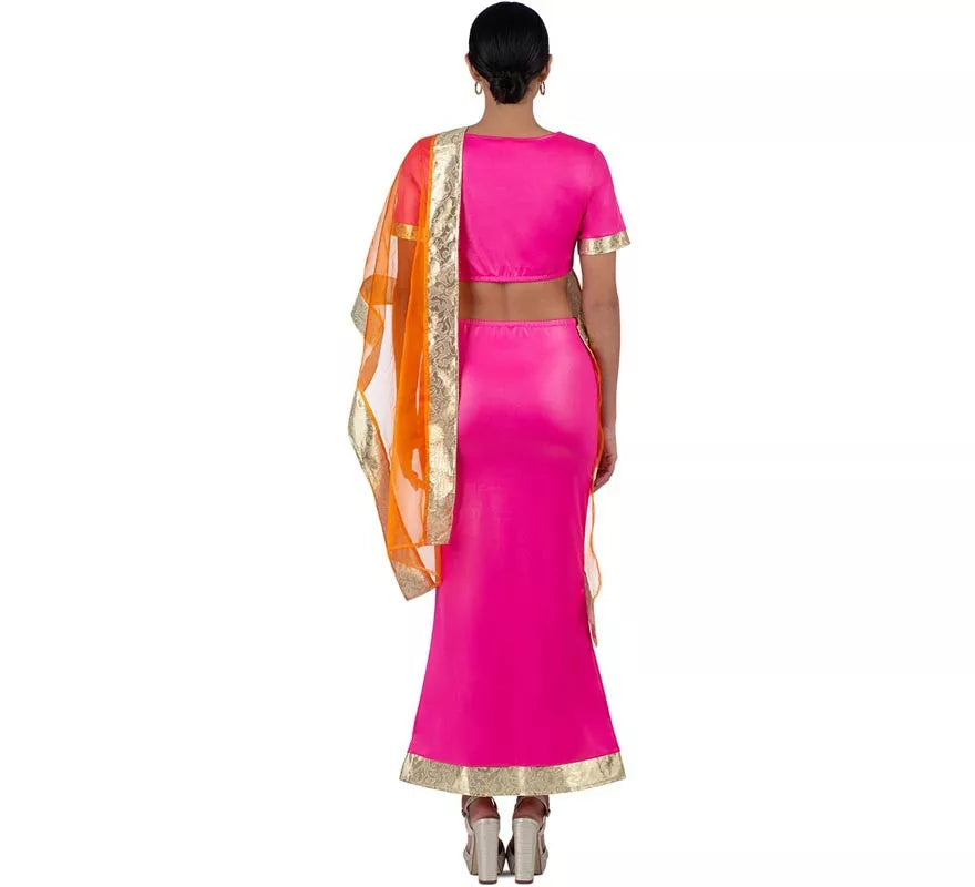 Translation missing: pt-PT.Disfraz de Hindú Elegante fucsia y naranja para mujer