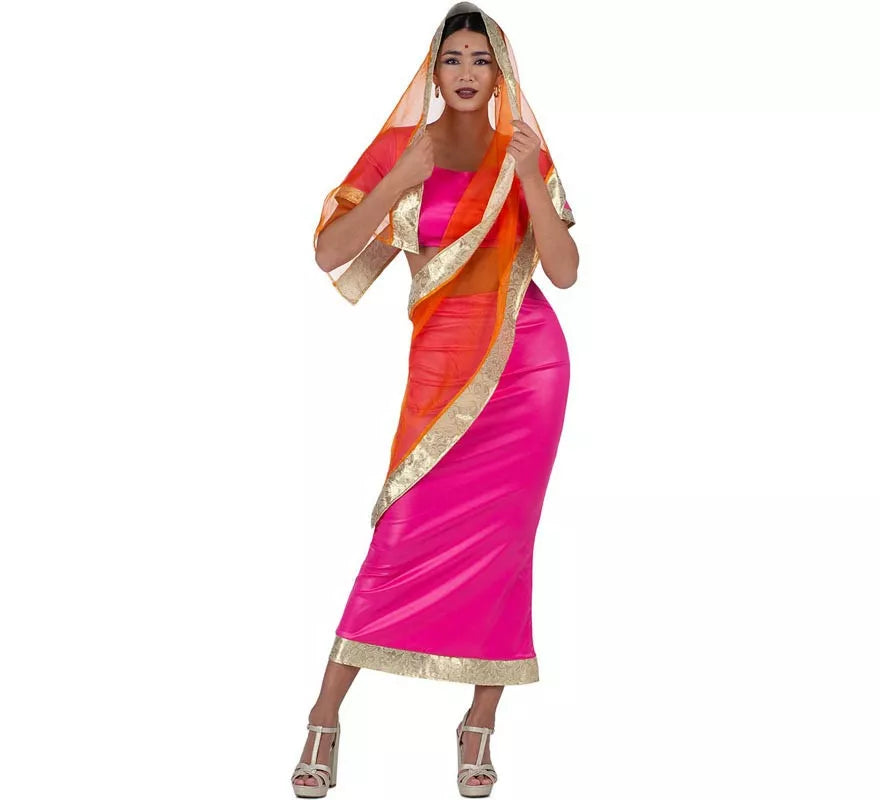 Translation missing: pt-PT.Disfraz de Hindú Elegante fucsia y naranja para mujer