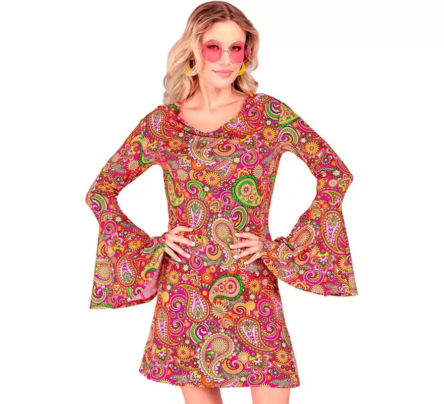 Translation missing: pt-PT.Disfraz de Hippie años 60 Fashion Paisley para mujer