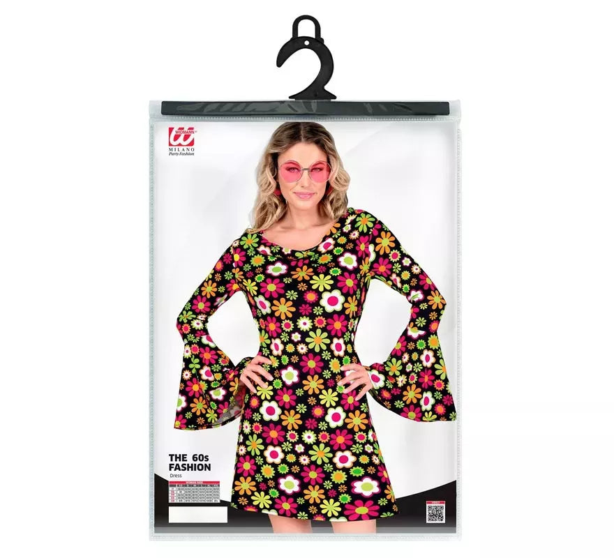 Translation missing: pt-PT.Disfraz de Hippie años 60 Floral oscuro para mujer