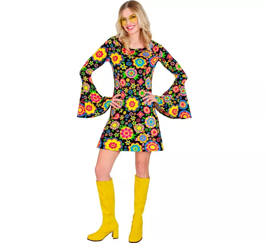 Translation missing: pt-PT.Disfraz de Hippie años 60 Flores Fashion para mujer