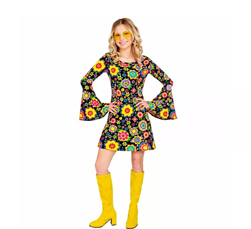 Translation missing: pt-PT.Disfraz de Hippie años 60 Flores Fashion para mujer