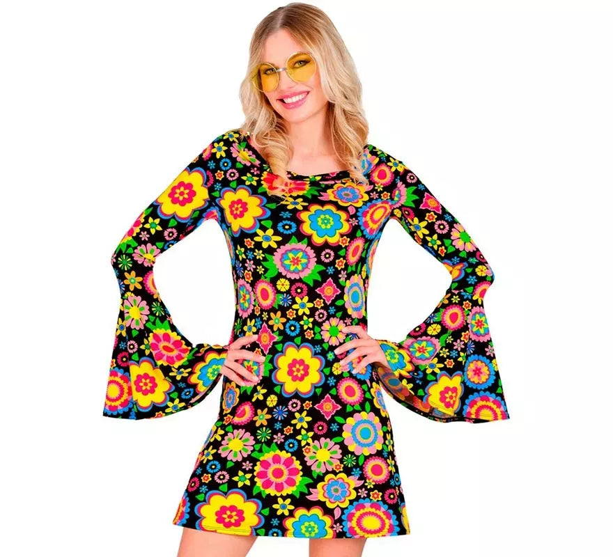 Translation missing: pt-PT.Disfraz de Hippie años 60 Flores Fashion para mujer