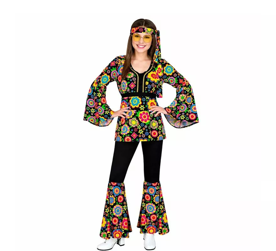 Translation missing: pt-PT.Disfraz de Hippie años 60 Flores y Mandalas para mujer