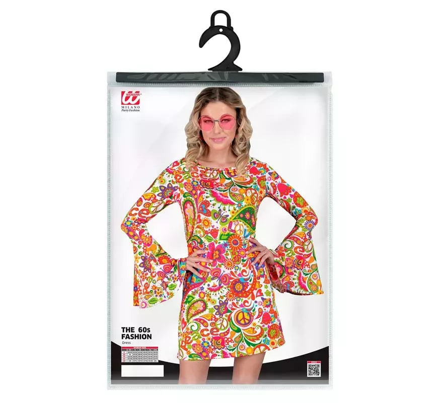 Translation missing: pt-PT.Disfraz de Hippie años 60 fucsia para mujer