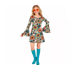 Fato de hippie vintage dos anos 60 para mulher