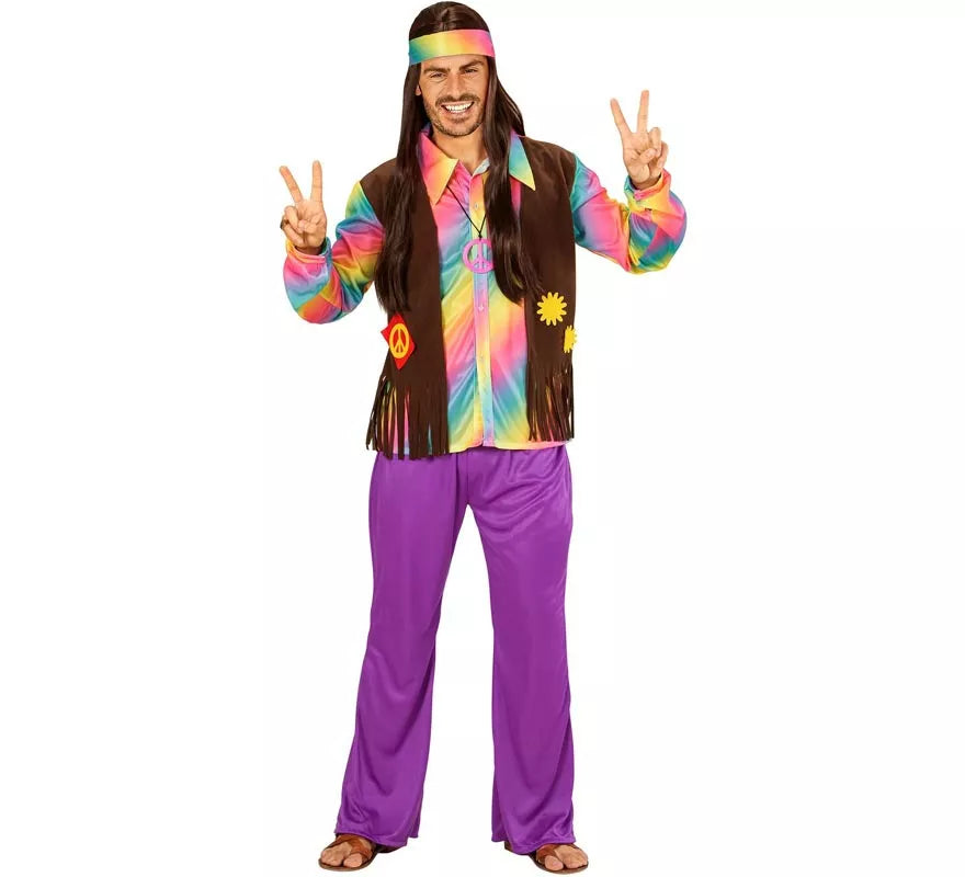 Translation missing: pt-PT.Disfraz de Hippie Arcoíris para hombre