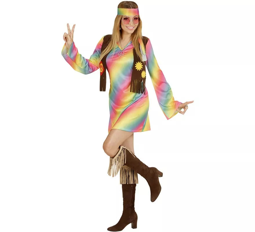 Translation missing: pt-PT.Disfraz de Hippie Arcoíris para mujer