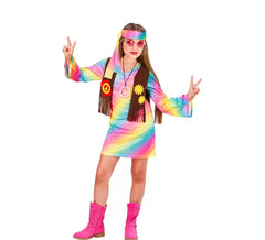 Fato de hippie arco-íris para meninas e adolescentes