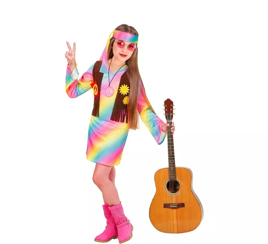 Translation missing: pt-PT.Disfraz de Hippie Arcoíris para niña y adolescente