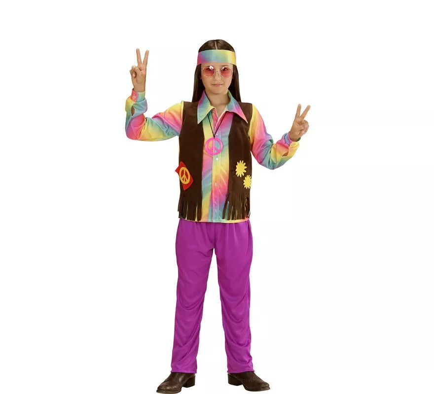 Translation missing: pt-PT.Disfraz de Hippie Arcoíris para niño y adolescente