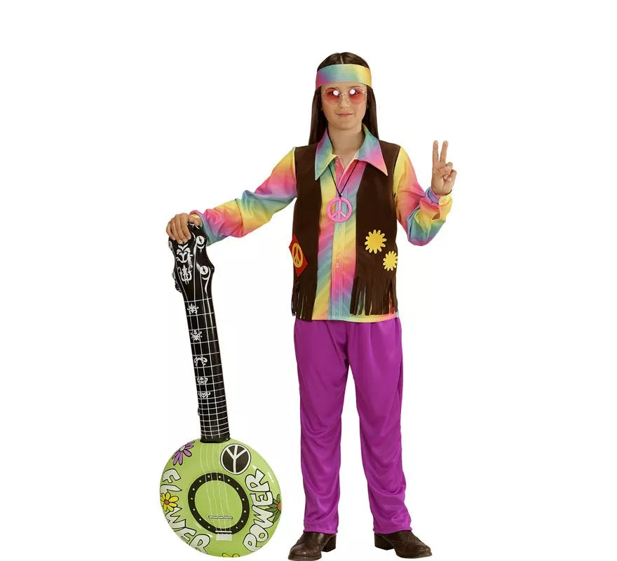 Translation missing: pt-PT.Disfraz de Hippie Arcoíris para niño y adolescente