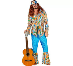 Fato Hippie Masculino Veludo Azul
