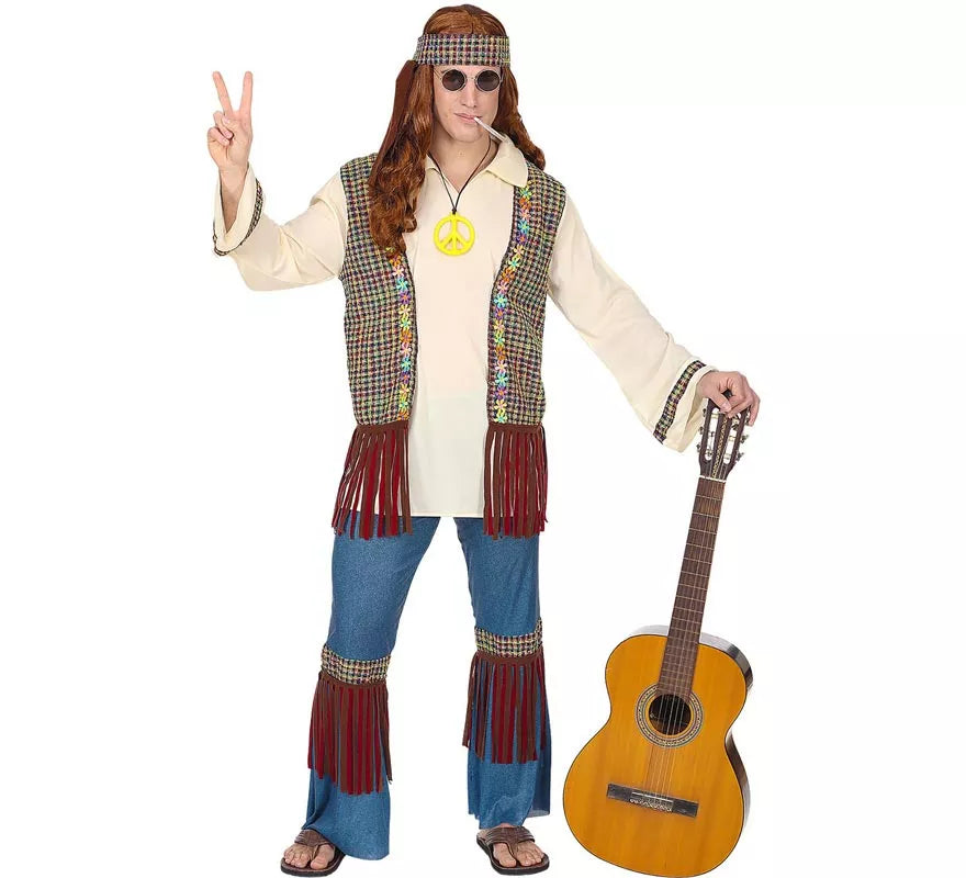 Translation missing: pt-PT.Disfraz de Hippie beige para hombre