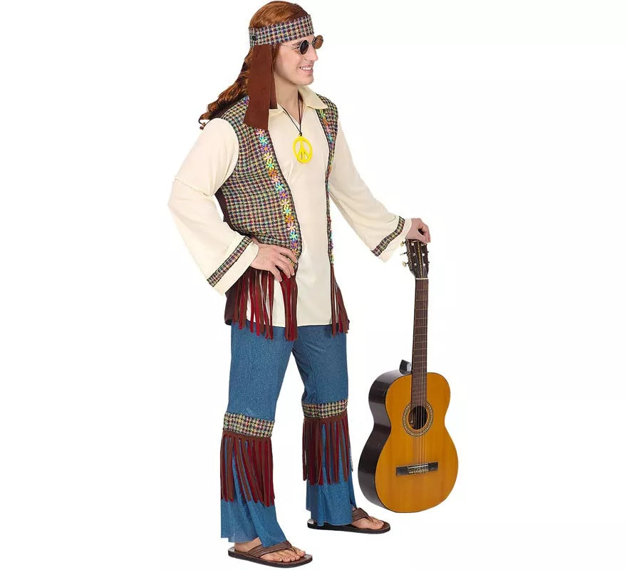 Translation missing: pt-PT.Disfraz de Hippie beige para hombre