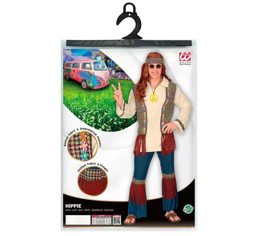 Translation missing: pt-PT.Disfraz de Hippie beige para hombre