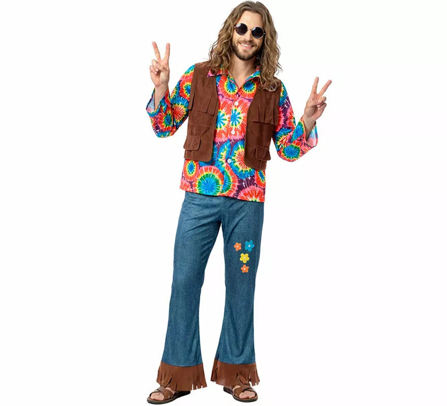 Translation missing: pt-PT.Disfraz de Hippie con Chaleco para hombre