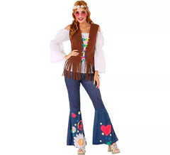 Fato de hippie com colete para mulher