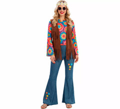 Fato de hippie com colete para mulher