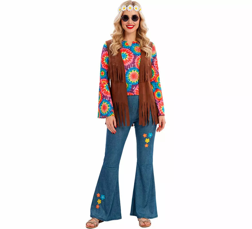 Translation missing: pt-PT.Disfraz de Hippie con Chaleco para mujer