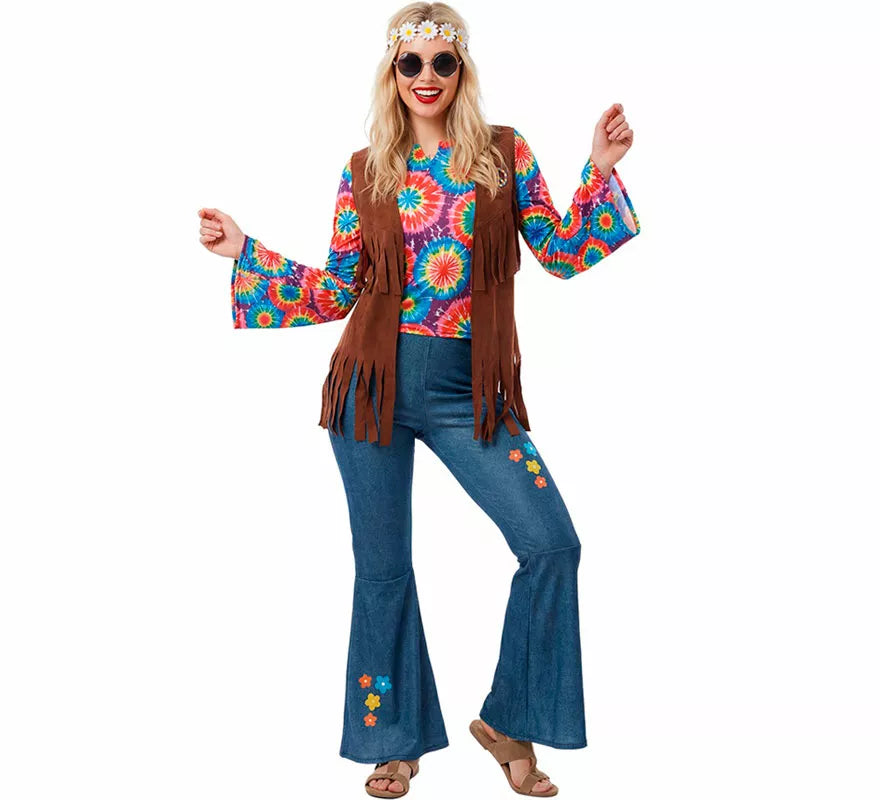 Translation missing: pt-PT.Disfraz de Hippie con Chaleco para mujer