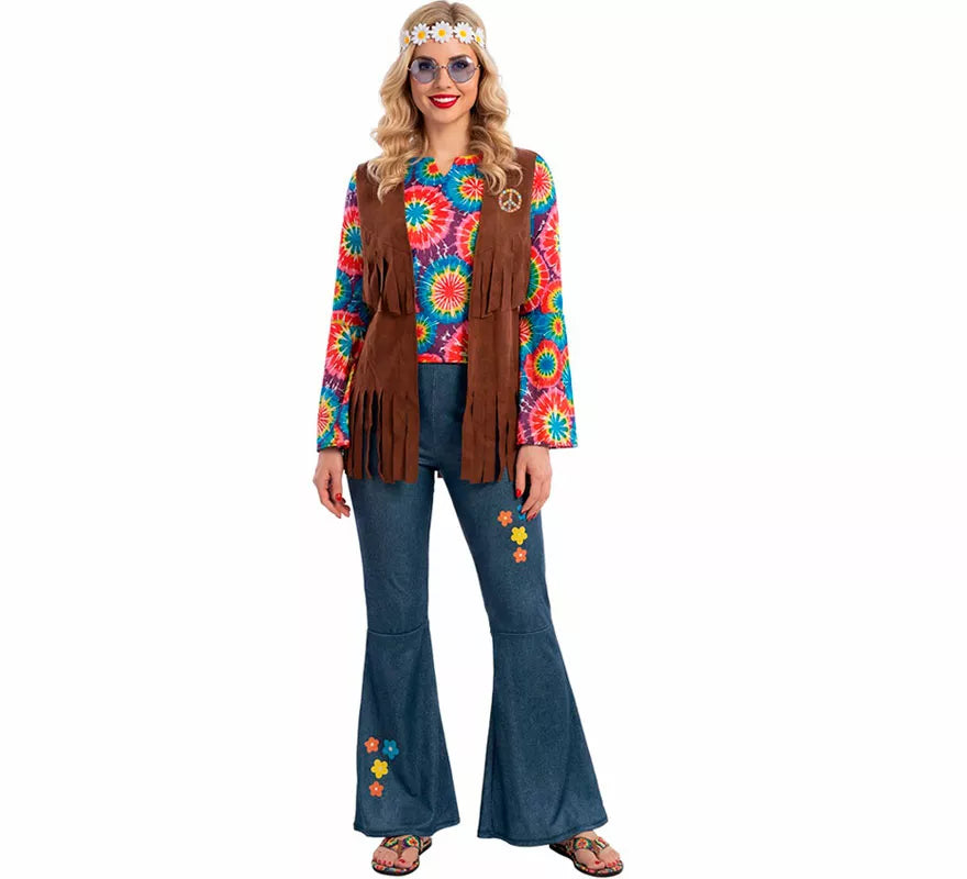 Translation missing: pt-PT.Disfraz de Hippie con Chaleco para mujer