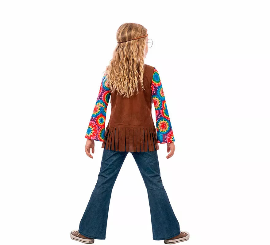 Translation missing: pt-PT.Disfraz de Hippie con Chaleco para niña