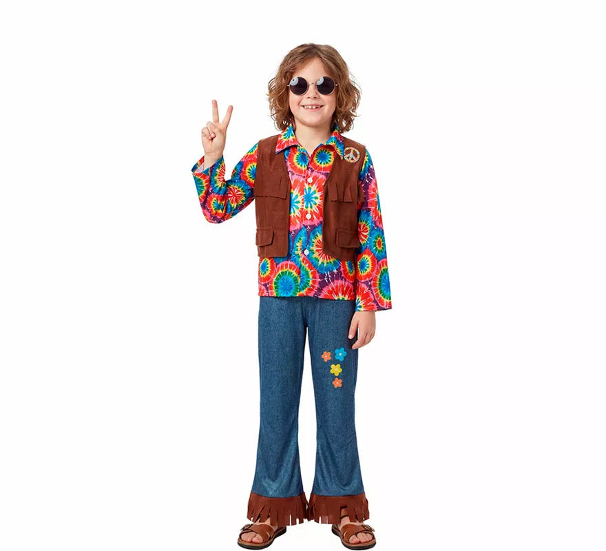 Translation missing: pt-PT.Disfraz de Hippie con Chaleco para niño
