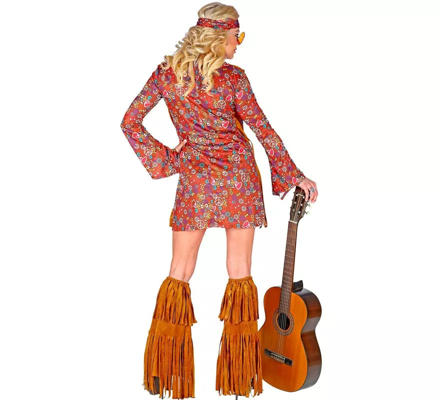 Translation missing: pt-PT.Disfraz de Hippie con cubrebotas y flecos para mujer