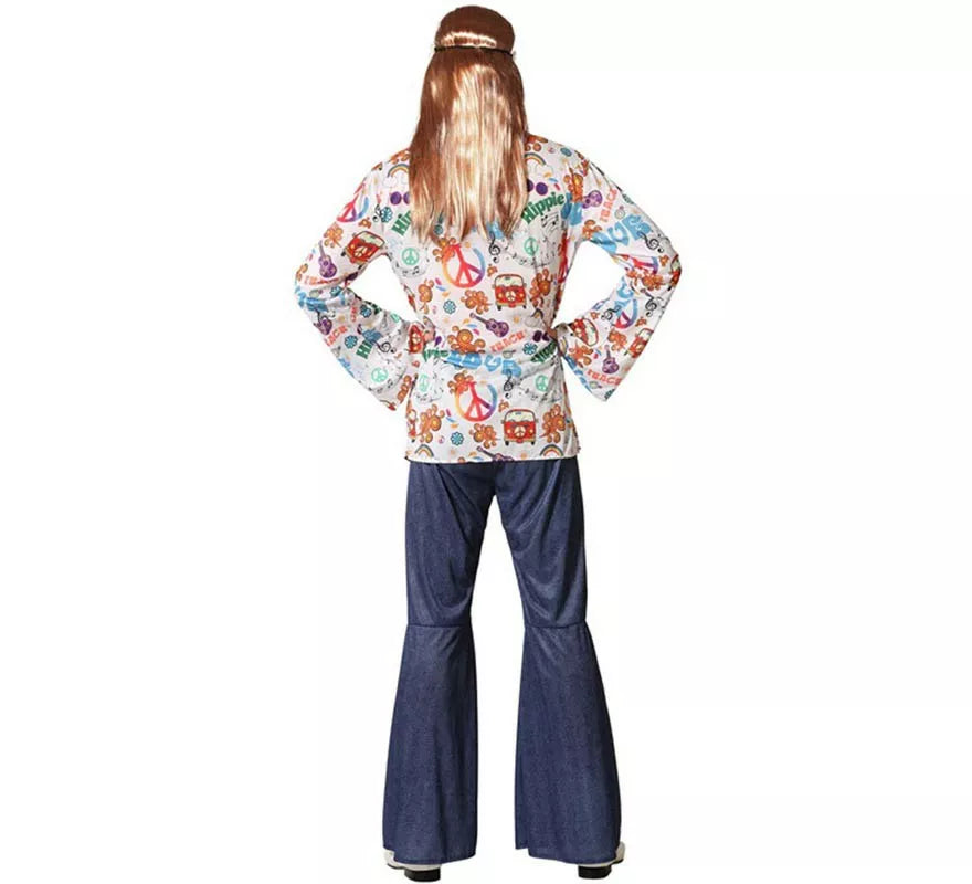 Translation missing: pt-PT.Disfraz de Hippie con Estampado para hombre