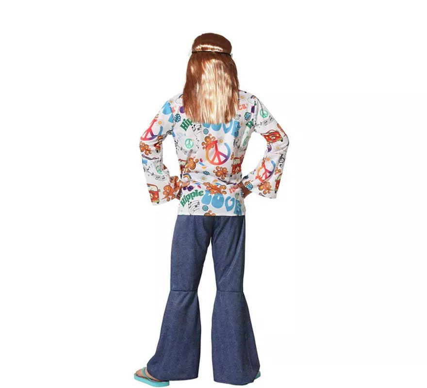 Translation missing: pt-PT.Disfraz de Hippie con Estampado para niño
