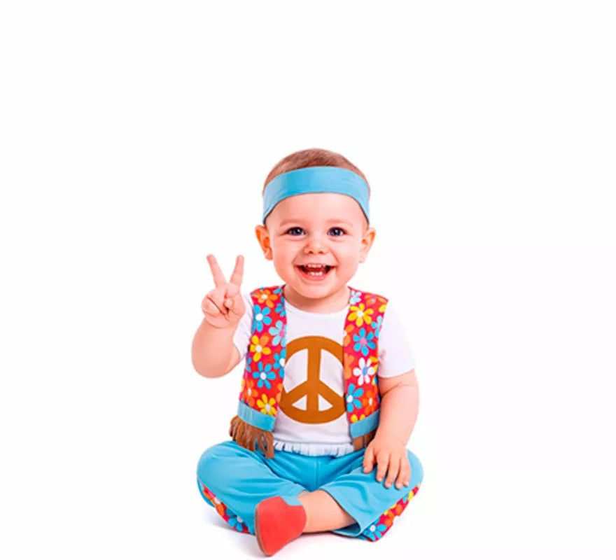 Disfraz de Hippie con Flores para bebé