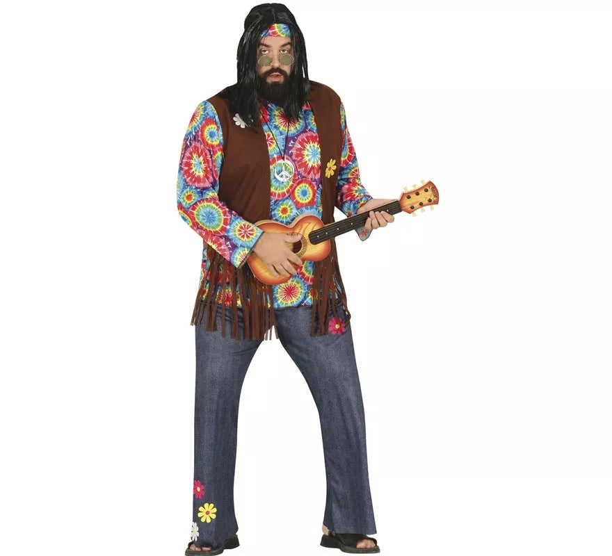 Disfraz de Hippie con Flores para hombre