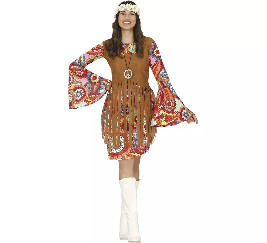 Translation missing: pt-PT.Disfraz de Hippie con vestido corto para mujer