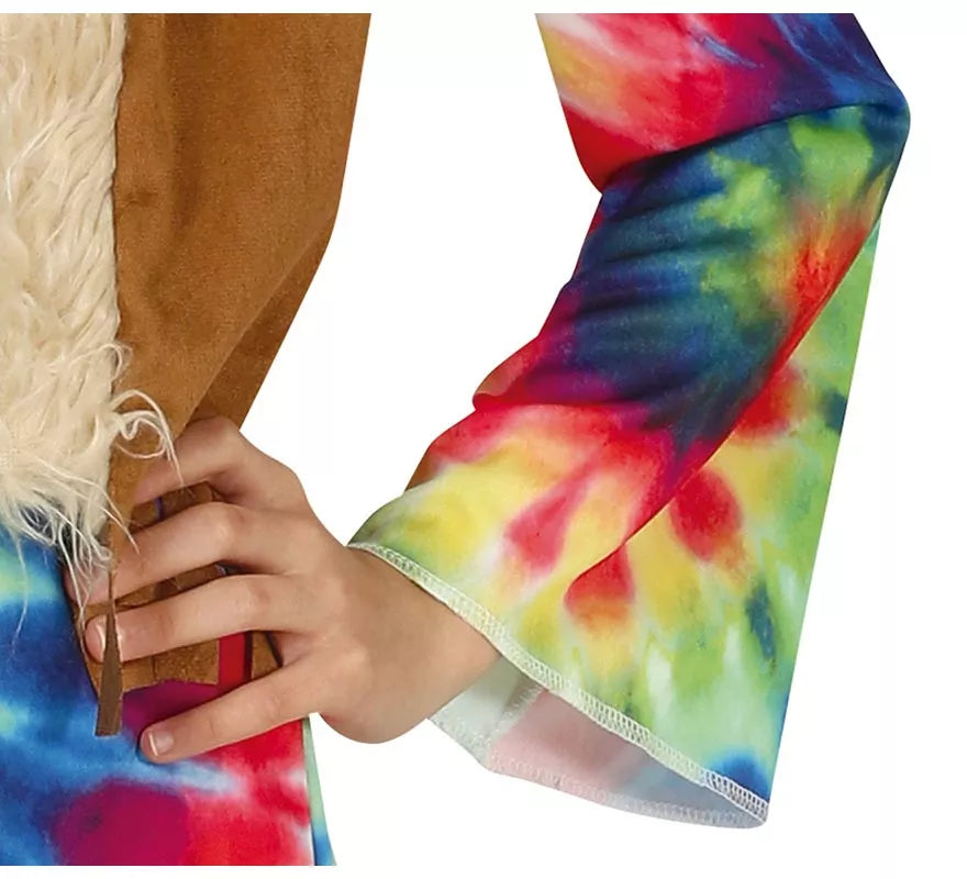 Translation missing: pt-PT.Disfraz de Hippie con vestido multicolor para niña